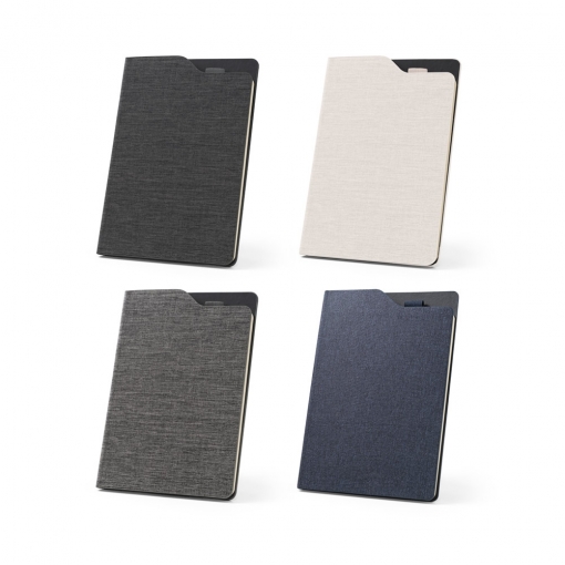 Caderno A5 de capa dura (100% rPET) pautado, 14,8 x 21,2-MB93586
