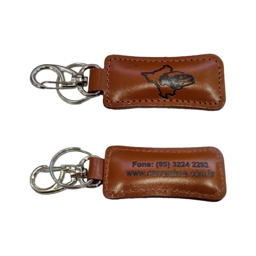 Chaveiro em couro formato retangular -MB01003
