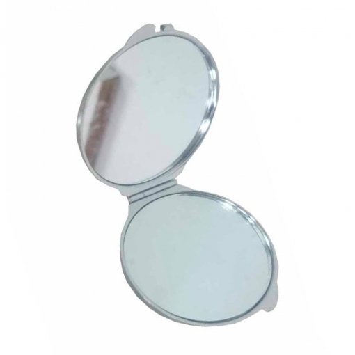 Espelho duplo oval de metal com aumento  -MB01772