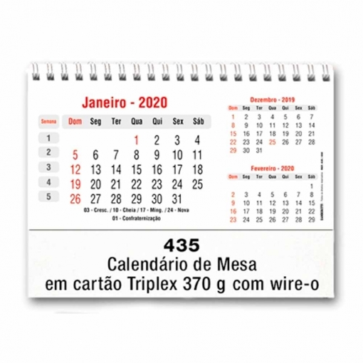 CALENDÁRIO DE MESA TRIPLEX - C/ WIRE-O-MB02490