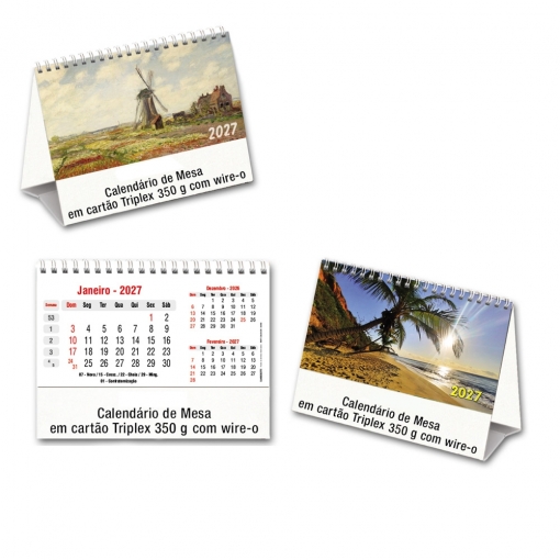 CALENDÁRIO DE MESA TRIPLEX - C/ WIRE-O-MB02494