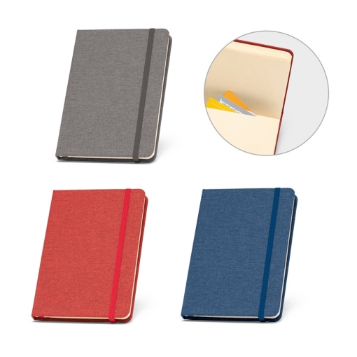 Caderno tipo Moleskine A5 com Capa Dura em rPET (14x21cm)-MB53630