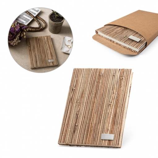 Caderno A5 em palha natural 15,0 x 21,0-MB53632