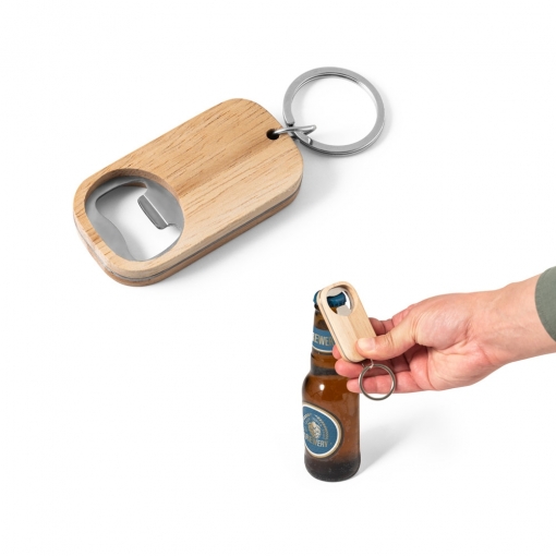 Abridor de garrafas em aço inox e bambu-MB95081