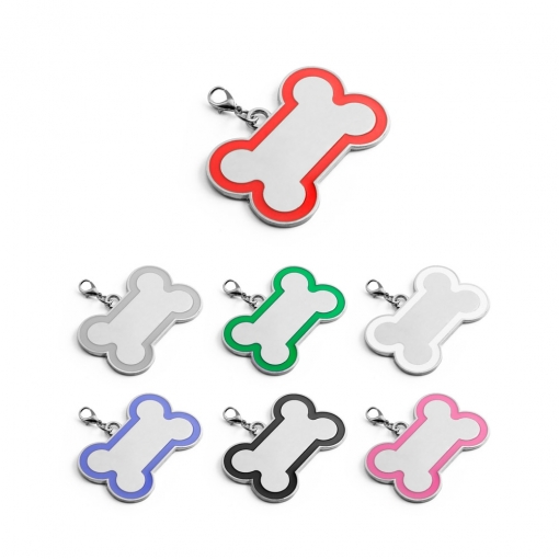 Chaveiro em formato de osso com linha colorida à volta-MB95079
