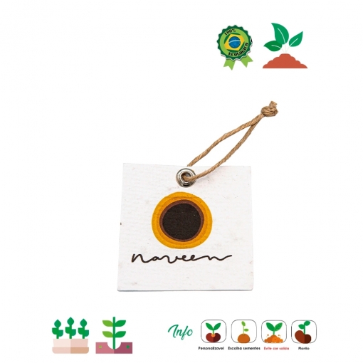 Tag de Papel Semente 6 x 6 cm-MB03738
