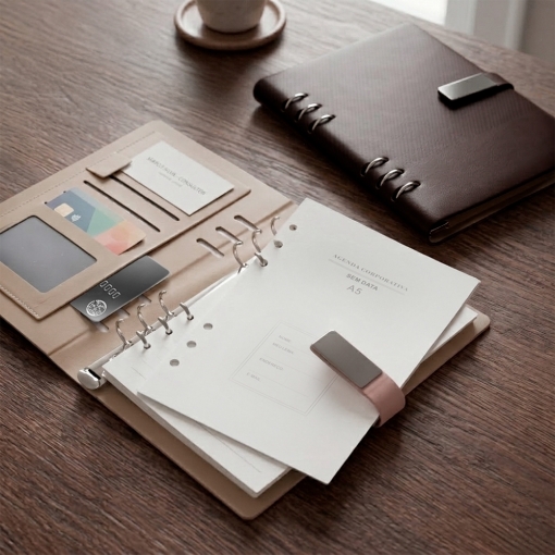 Caderno Fichário Couro Sintético-MB04046
