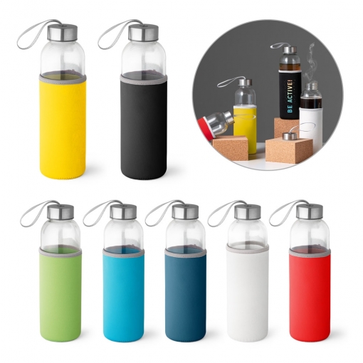 Squeeze de vidro com tampa de inox, 520ml -MB94646