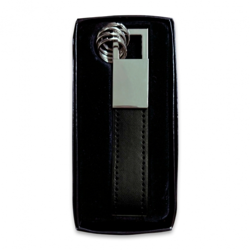 Chaveiro Metal Brilhante de Couro Sintético-mB03867