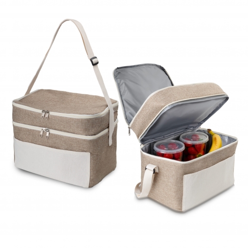 Bolsa Térmica em algodão e Juta sintética (24x30x20cm)-mB04022