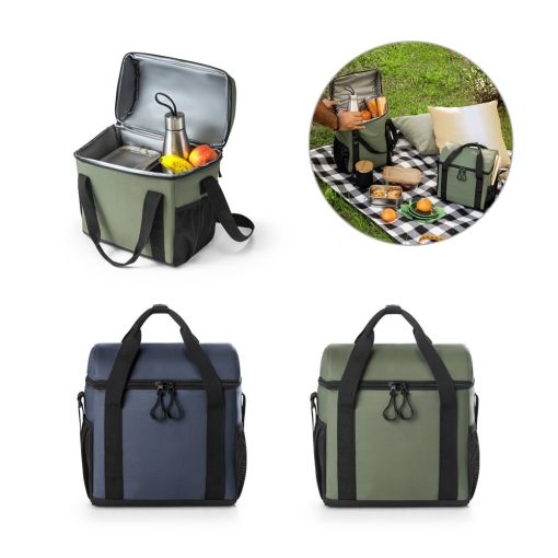 Bolsa térmica almofadada 600D ripstop em poliéster reciclado (100% rPET)-mb92184