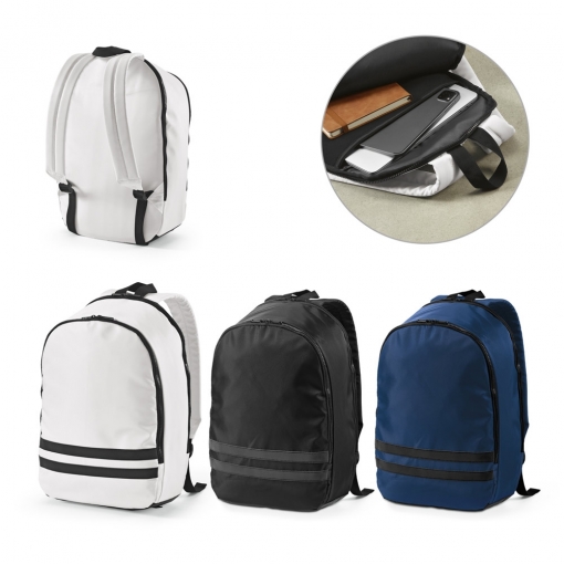 Mochila em 290T poliéster reciclado (100% rPET) em sarja com forro em 210D poliéster reciclado 15-mb92335