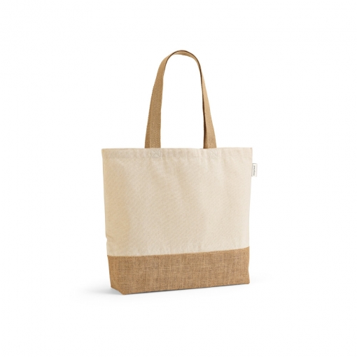 Sacola em 70% algodão reciclado e 30% poliéster reciclado (220 g/m²) com base em juta-mb92343