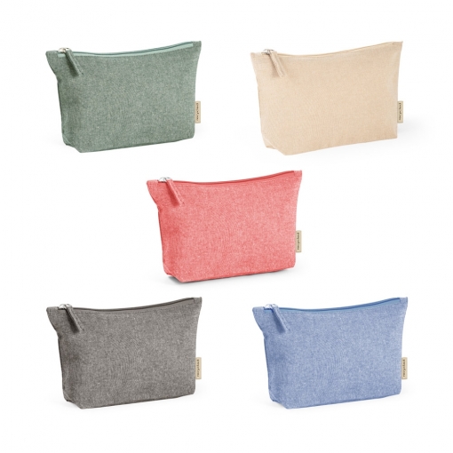 Bolsa multifunções em 70% algodão reciclado e 30% poliéster reciclado (140 g/m²), tamanho 20x12,5x4 cm-mb92366
