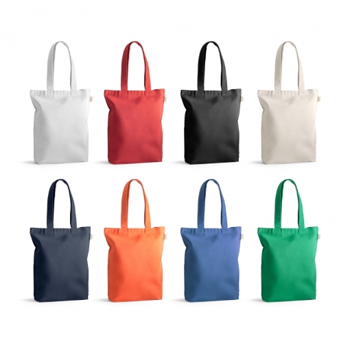 Sacola em 70% algodão reciclado e 30% poliéster reciclado (220g/m²) sem tingimento-mb92371