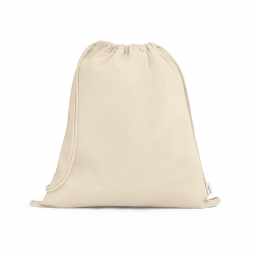 Sacola tipo mochila em 100% algodão reciclado (180 g/m²)-mb92374