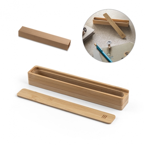 Estojo em bambu natural para 1 esferográfica-mb93584