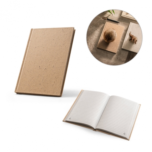 Caderno A5 pautado, reciclado, 14,5 x 20,5-mb93622