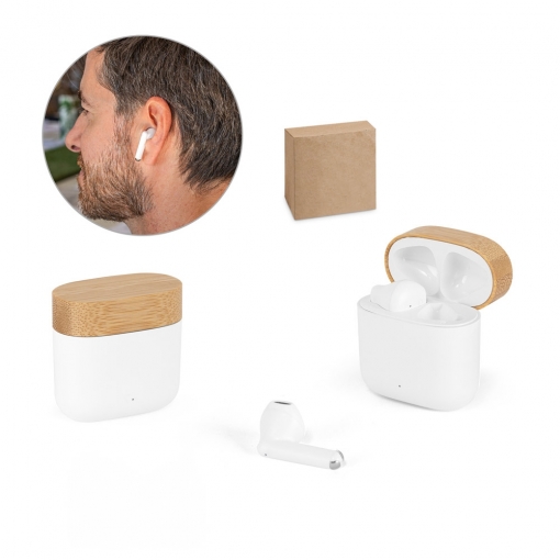 Fones de ouvido wireless em ABS 100% reciclado-mb97193