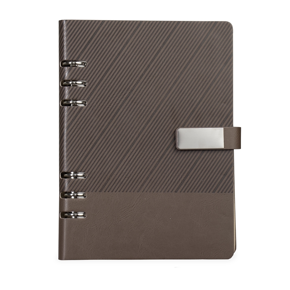 Caderno Fichário Couro Sintético